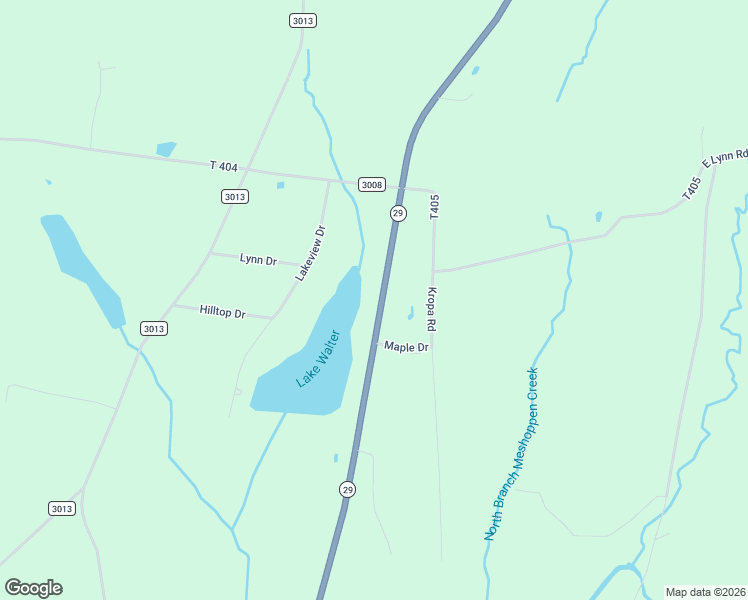 map of restaurants, bars, coffee shops, grocery stores, and more near Pennsylvania 29 in Springville