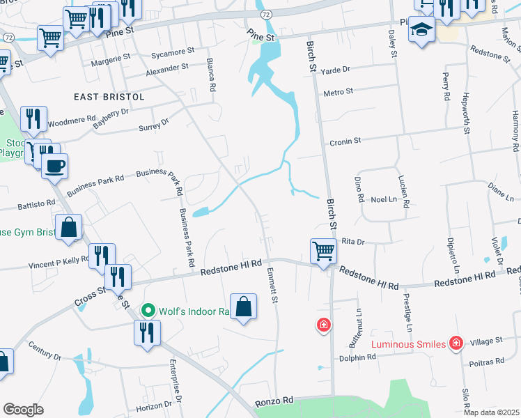 map of restaurants, bars, coffee shops, grocery stores, and more near 503 Emmett Street in Bristol