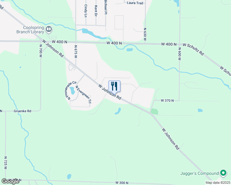 map of restaurants, bars, coffee shops, grocery stores, and more near 6521 West Johnson Road in La Porte