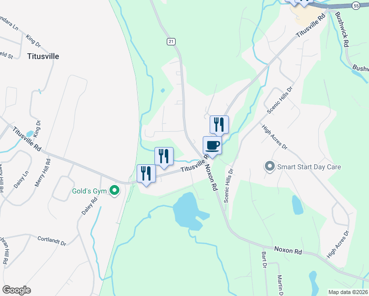 map of restaurants, bars, coffee shops, grocery stores, and more near 317 Noxon Road in Poughkeepsie
