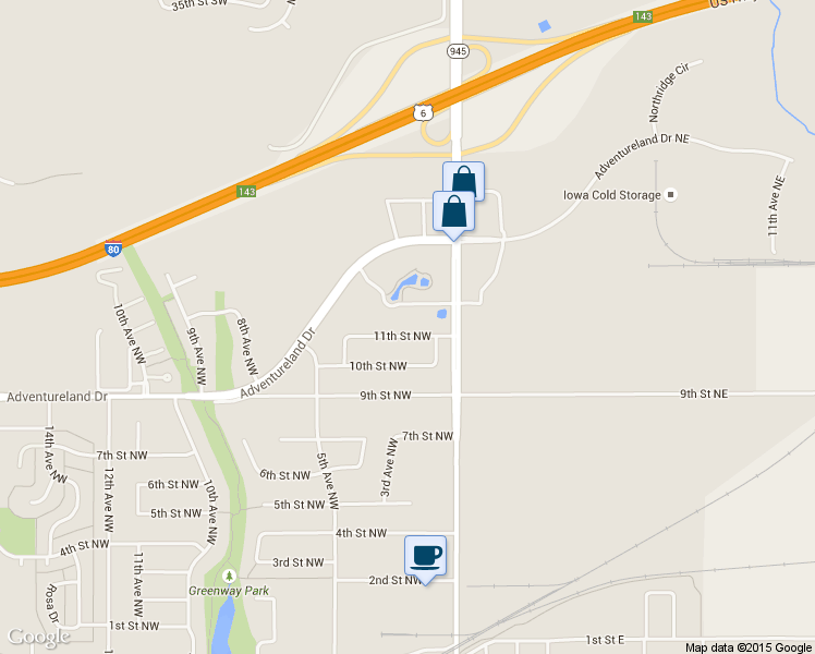 map of restaurants, bars, coffee shops, grocery stores, and more near 213 11th St NW in Altoona