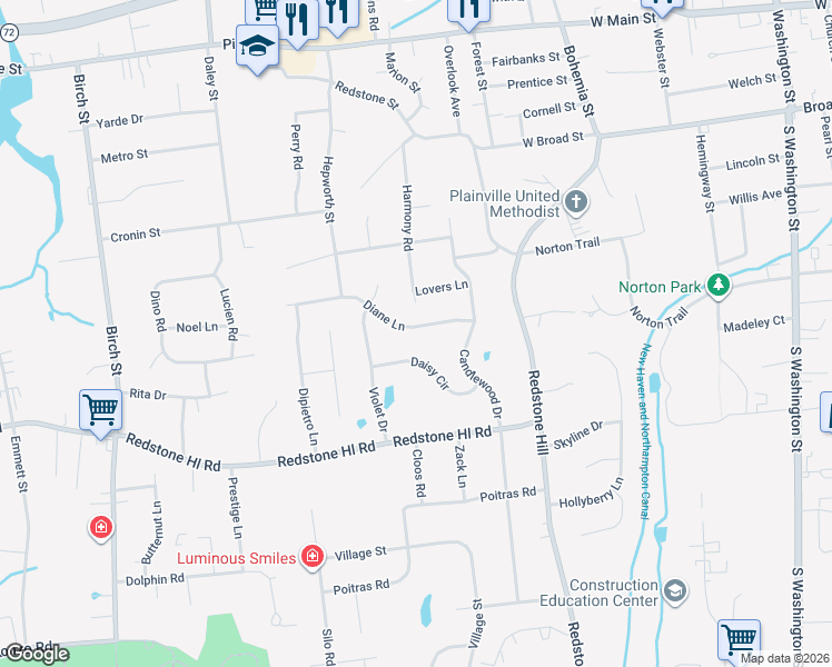 map of restaurants, bars, coffee shops, grocery stores, and more near 57 Diane Lane in Bristol