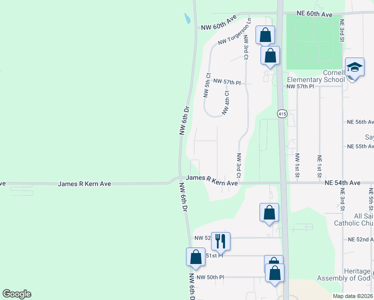 map of restaurants, bars, coffee shops, grocery stores, and more near 5520 Northwest 5th Court in Des Moines