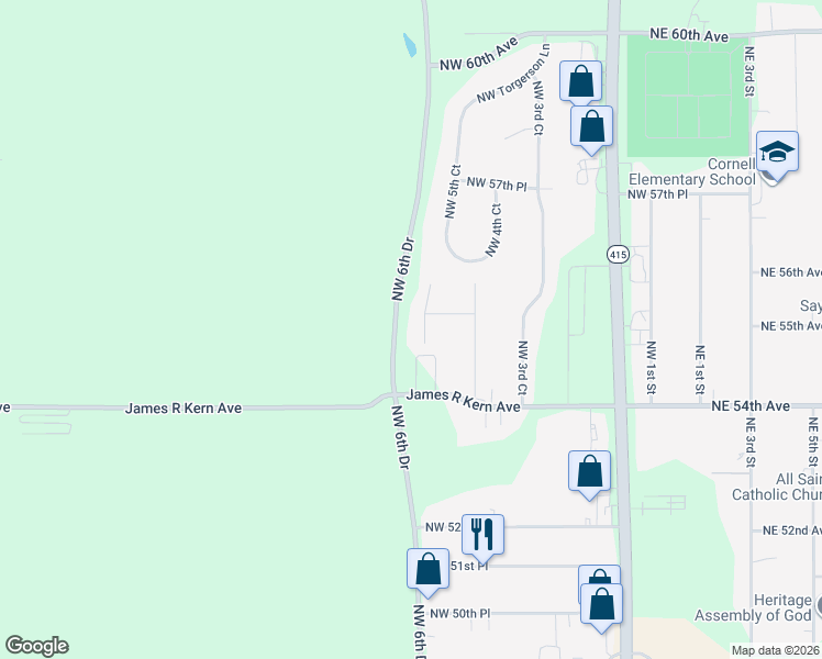 map of restaurants, bars, coffee shops, grocery stores, and more near 5520 Northwest 5th Court in Des Moines