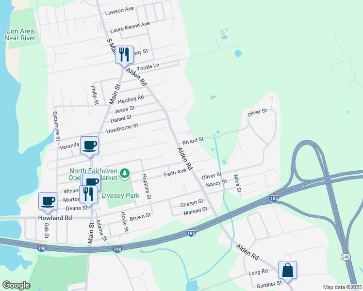 map of restaurants, bars, coffee shops, grocery stores, and more near 331 Alden Road in Fairhaven