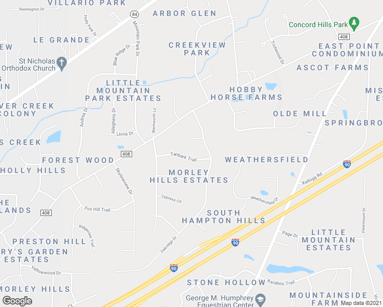 map of restaurants, bars, coffee shops, grocery stores, and more near 9941 Tanbark Trail in Mentor