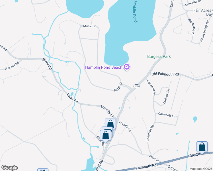 map of restaurants, bars, coffee shops, grocery stores, and more near 731 Mistic Drive in Barnstable
