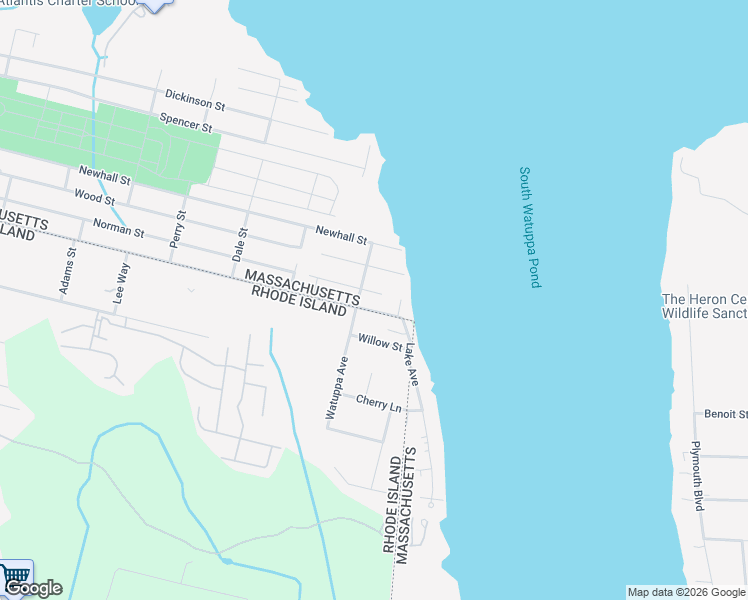 map of restaurants, bars, coffee shops, grocery stores, and more near 1095 Norman Street in Fall River