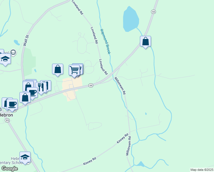 map of restaurants, bars, coffee shops, grocery stores, and more near 10 Wellswood Road in Hebron