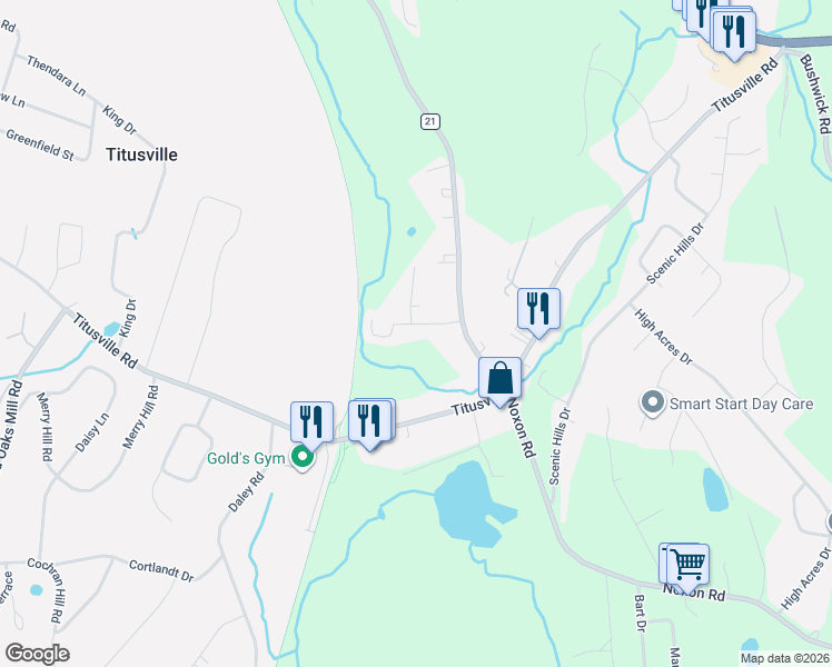 map of restaurants, bars, coffee shops, grocery stores, and more near 23 Park Court in Poughkeepsie