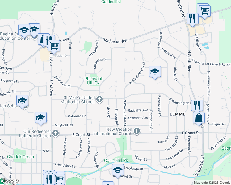 map of restaurants, bars, coffee shops, grocery stores, and more near in Iowa City