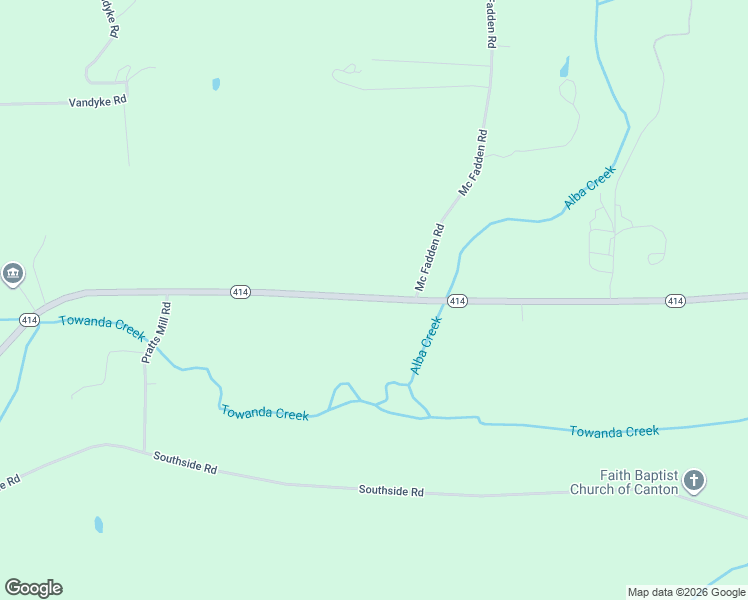 map of restaurants, bars, coffee shops, grocery stores, and more near 3995 Pennsylvania 414 in Canton