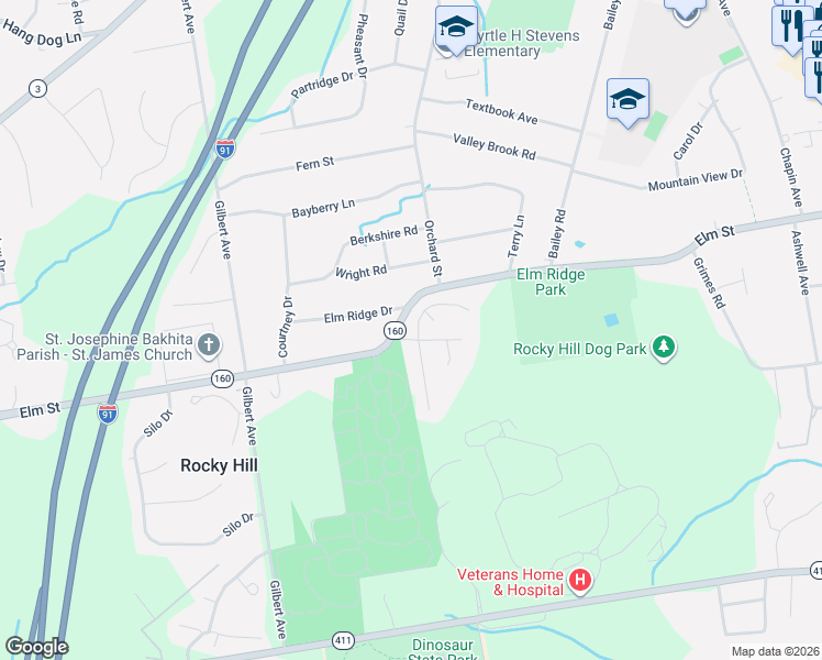map of restaurants, bars, coffee shops, grocery stores, and more near 5 Truman Way in Rocky Hill