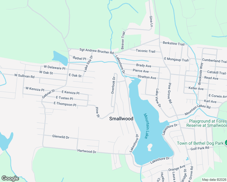 map of restaurants, bars, coffee shops, grocery stores, and more near 23 Overlook Drive in Monticello