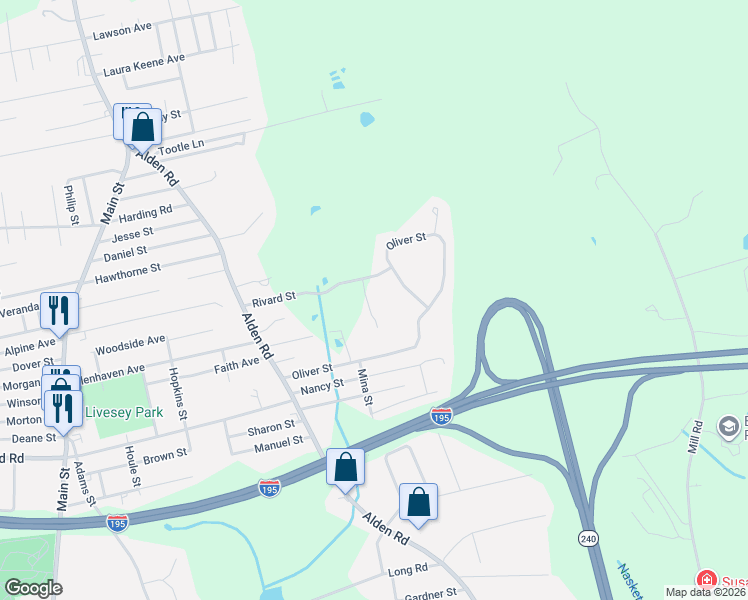 map of restaurants, bars, coffee shops, grocery stores, and more near 15 Rivard Street in Fairhaven