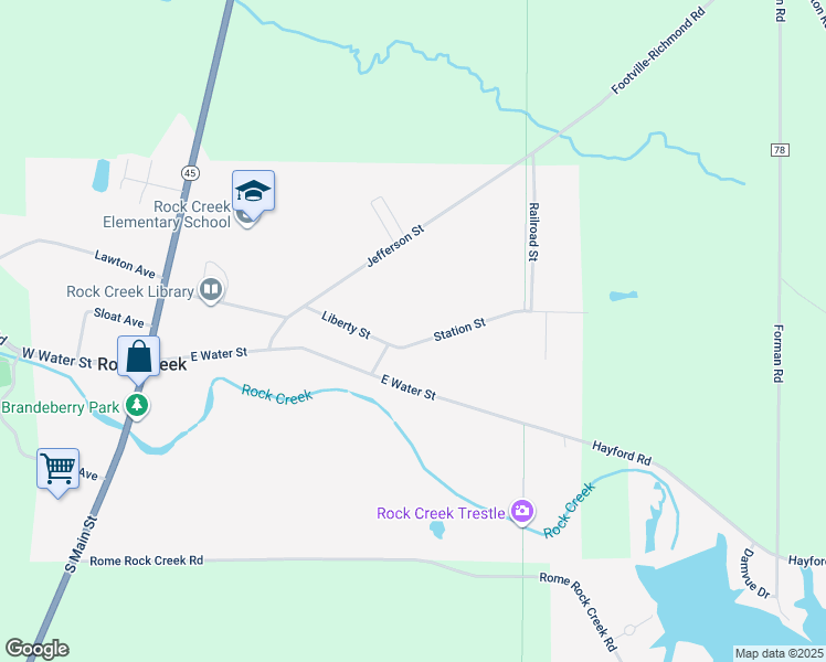 map of restaurants, bars, coffee shops, grocery stores, and more near 2771 Station Street in Rock Creek