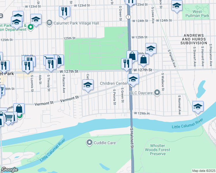 map of restaurants, bars, coffee shops, grocery stores, and more near 922 West Vermont Street in Chicago