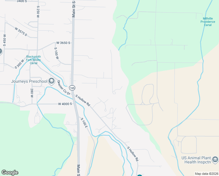 map of restaurants, bars, coffee shops, grocery stores, and more near 3883 South 250 West in Nibley