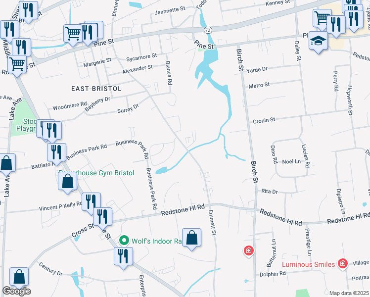map of restaurants, bars, coffee shops, grocery stores, and more near 444 Emmett Street in Bristol