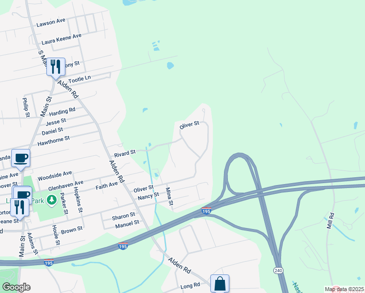 map of restaurants, bars, coffee shops, grocery stores, and more near 40 Oliver Street in Fairhaven