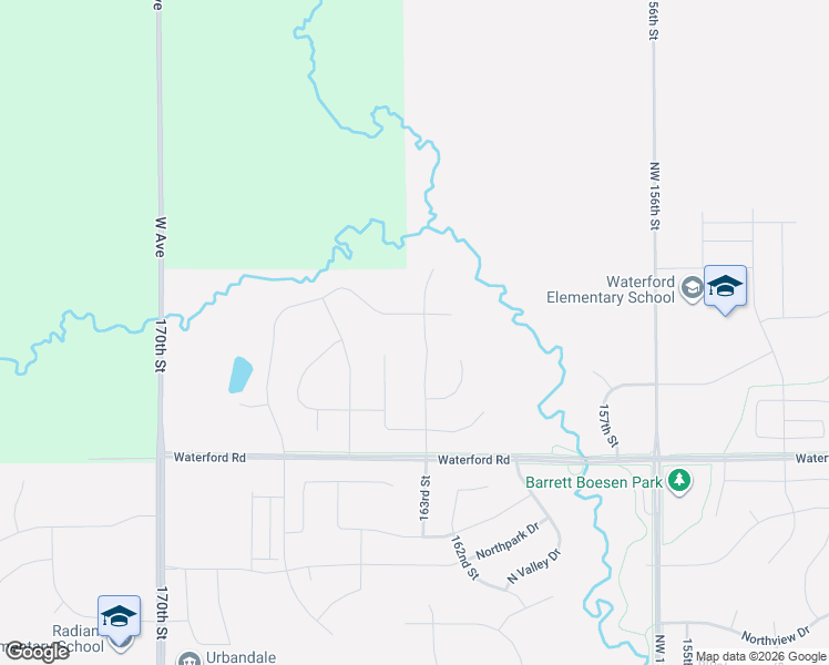 map of restaurants, bars, coffee shops, grocery stores, and more near 16203 Walnut Meadows Court in Urbandale