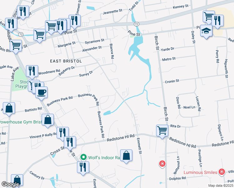 map of restaurants, bars, coffee shops, grocery stores, and more near 371 Emmett Street in Bristol