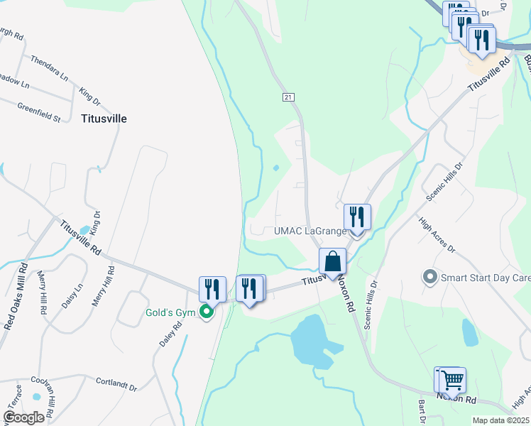 map of restaurants, bars, coffee shops, grocery stores, and more near 9 Feller Court in Poughkeepsie