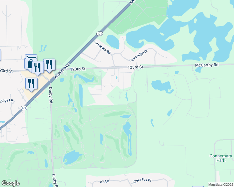 map of restaurants, bars, coffee shops, grocery stores, and more near 14 Limestone Court in Lemont