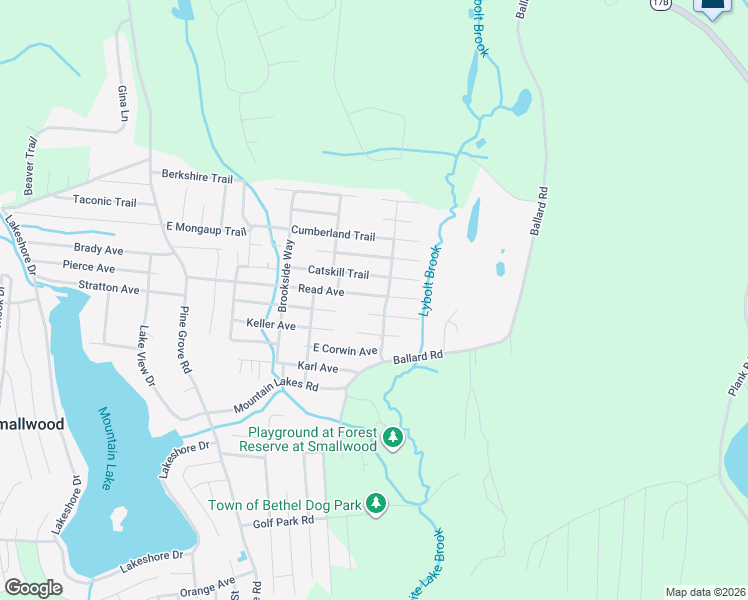 map of restaurants, bars, coffee shops, grocery stores, and more near 20 Read Avenue in Smallwood