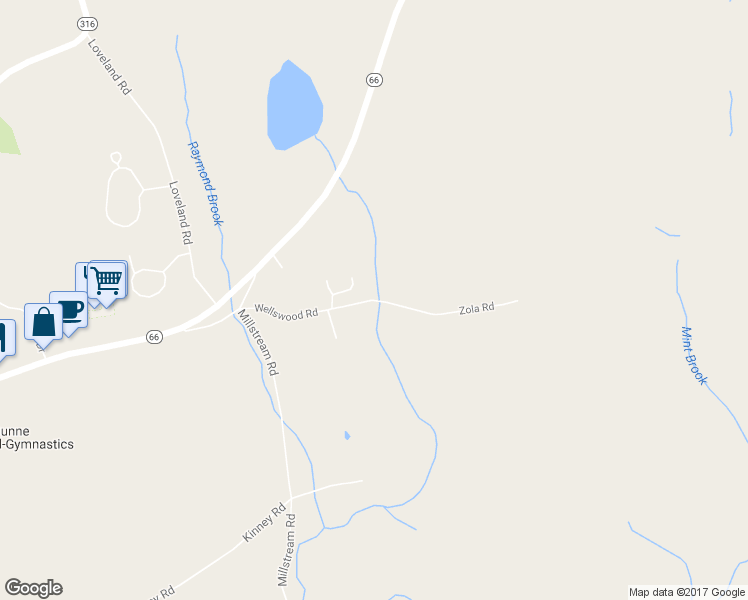 map of restaurants, bars, coffee shops, grocery stores, and more near 96 Wellswood Road in Tolland County