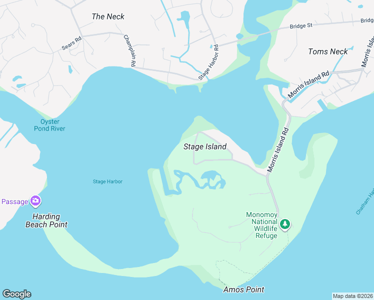 map of restaurants, bars, coffee shops, grocery stores, and more near 230 Stage Island Road in Chatham