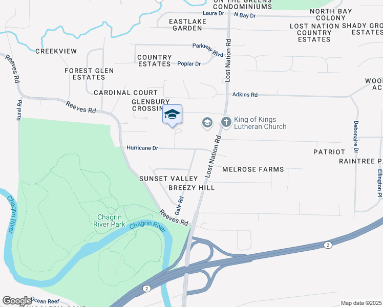 map of restaurants, bars, coffee shops, grocery stores, and more near 38316 Hurricane Drive in Willoughby