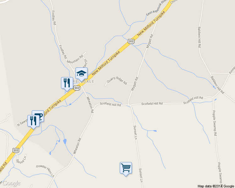 map of restaurants, bars, coffee shops, grocery stores, and more near 7 Mygatt Road in Washington