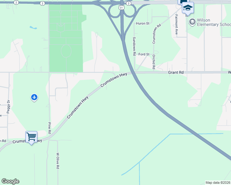 map of restaurants, bars, coffee shops, grocery stores, and more near 57104-57492 Crumstown Highway in South Bend