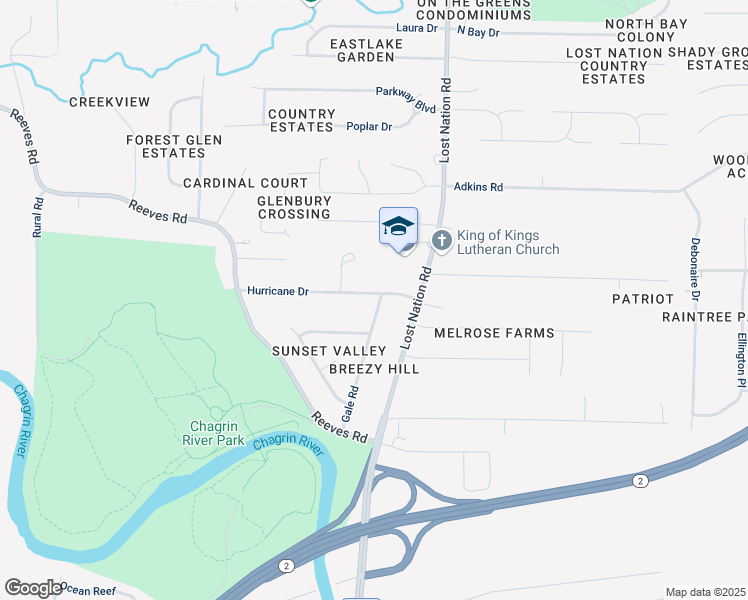 map of restaurants, bars, coffee shops, grocery stores, and more near 38316 Hurricane Drive in Willoughby