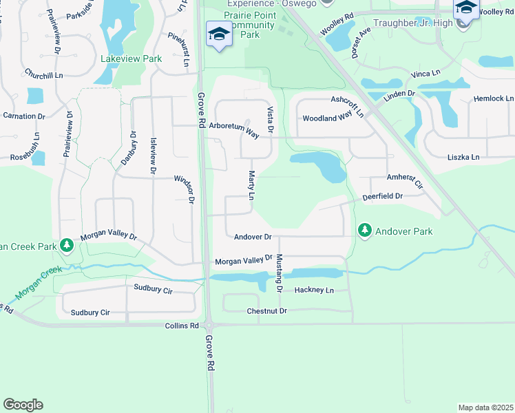 map of restaurants, bars, coffee shops, grocery stores, and more near 502 Marty Lane in Oswego