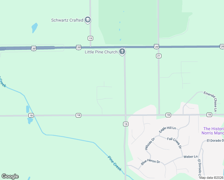 map of restaurants, bars, coffee shops, grocery stores, and more near 20582 Antler Ct in Goshen