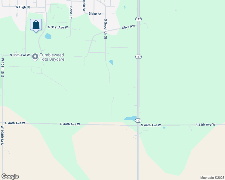 map of restaurants, bars, coffee shops, grocery stores, and more near 10144 South 44th Avenue West in Colfax