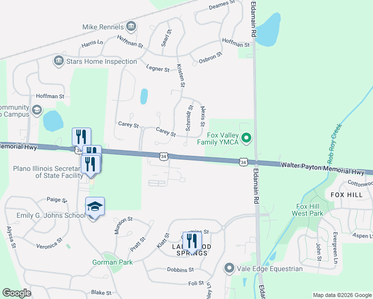 map of restaurants, bars, coffee shops, grocery stores, and more near 114 Schmidt Court in Plano