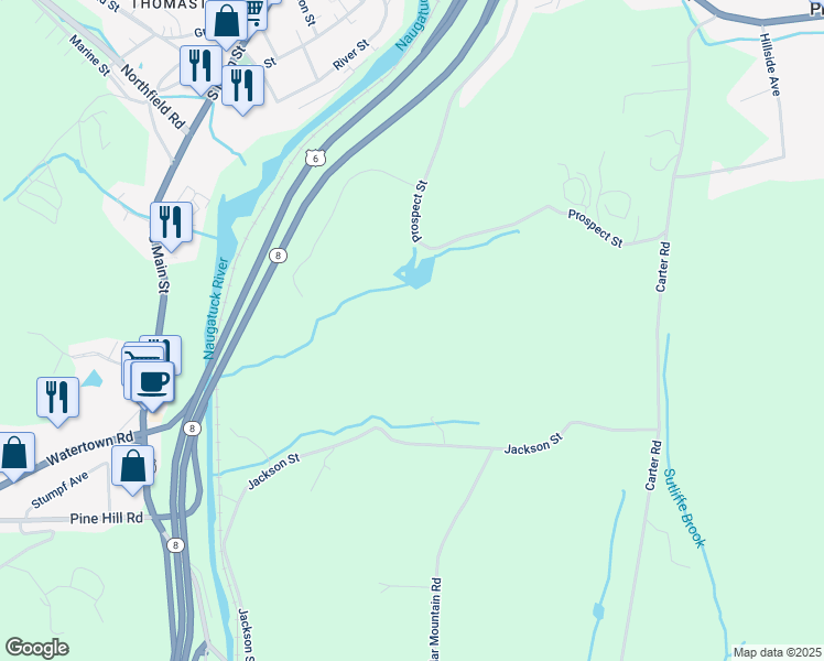 map of restaurants, bars, coffee shops, grocery stores, and more near 400 Prospect Street in Thomaston