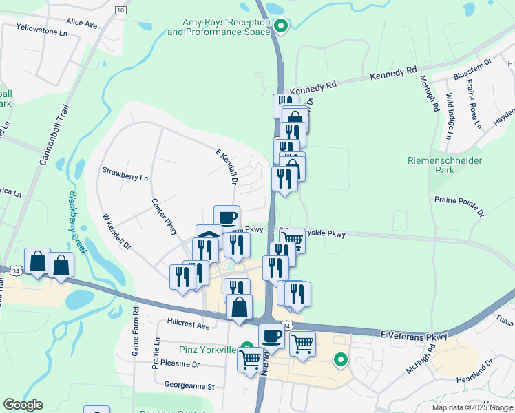 map of restaurants, bars, coffee shops, grocery stores, and more near in Yorkville