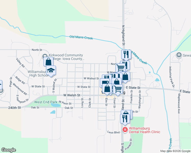 map of restaurants, bars, coffee shops, grocery stores, and more near 401-499 Chatham Street in Williamsburg