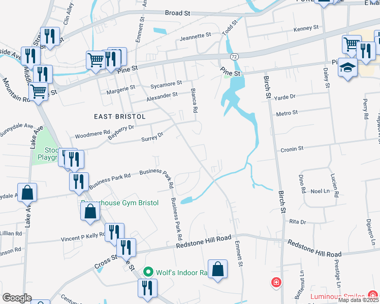 map of restaurants, bars, coffee shops, grocery stores, and more near 370 Emmett Street in Bristol