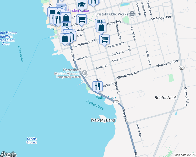 map of restaurants, bars, coffee shops, grocery stores, and more near 42 High Street in Bristol