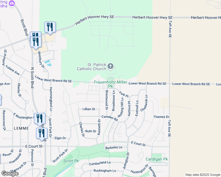 map of restaurants, bars, coffee shops, grocery stores, and more near 4329 Saint Patricks Drive in Iowa City