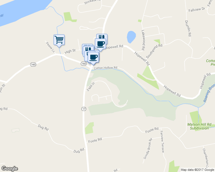 map of restaurants, bars, coffee shops, grocery stores, and more near 124 South Mill Drive in Glastonbury