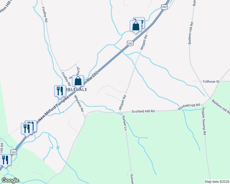 map of restaurants, bars, coffee shops, grocery stores, and more near 93 Quarry Ridge Road in Washington
