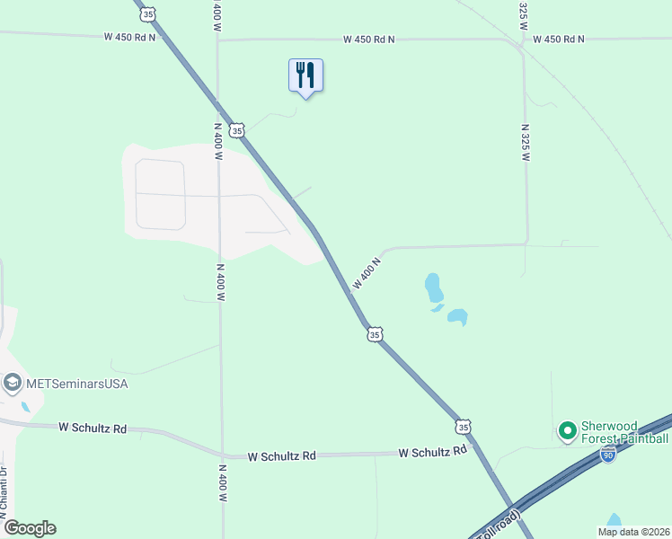 map of restaurants, bars, coffee shops, grocery stores, and more near 4114 U.S. 35 in La Porte