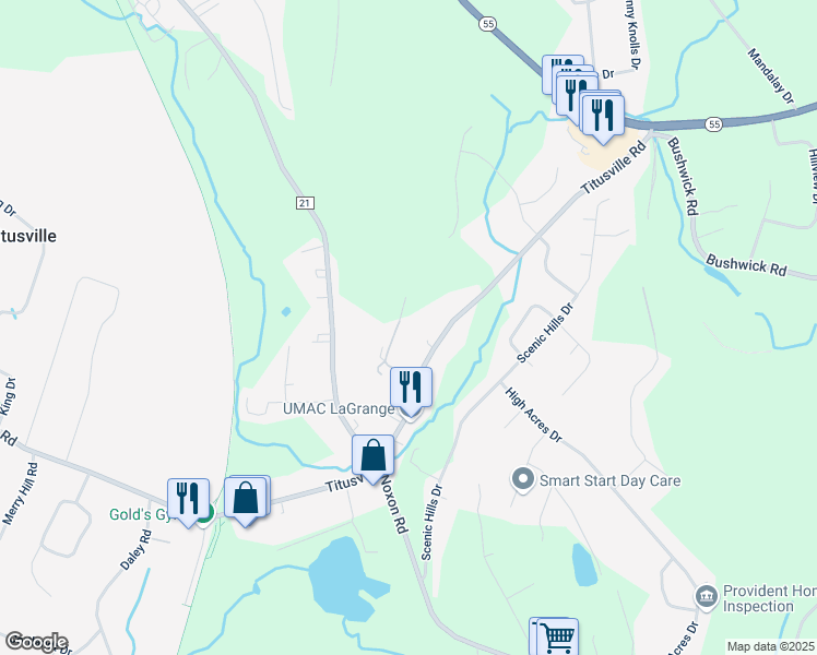 map of restaurants, bars, coffee shops, grocery stores, and more near 321 Titusville Road in Poughkeepsie