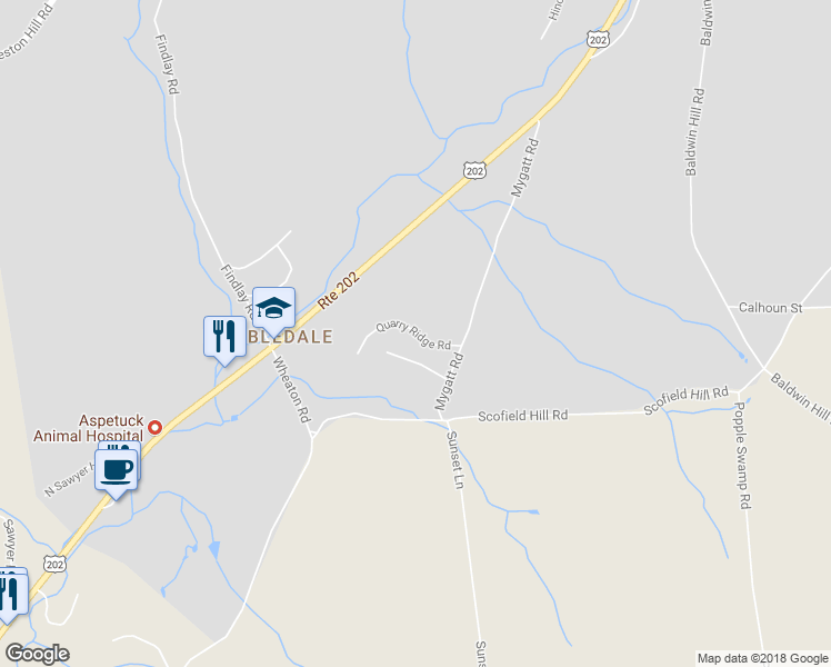map of restaurants, bars, coffee shops, grocery stores, and more near Quarry Ridge Road in Washington